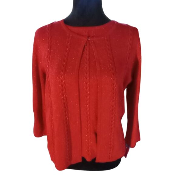 Joseph A Qu'est Sweaters - Joseph A. Qu'est-est Silk Women's Size Large sparkly Silk Top with Sweater